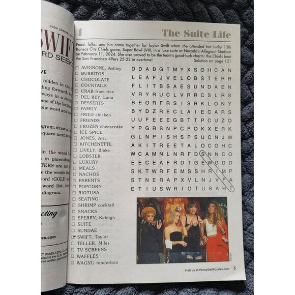 2024 Taylor Swift Special Edition Word Seek Puzzle Book & People Magazine - Picture 3 of 9